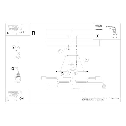 Пристельова люстра VECTOR 6xE27/15W/230V білий