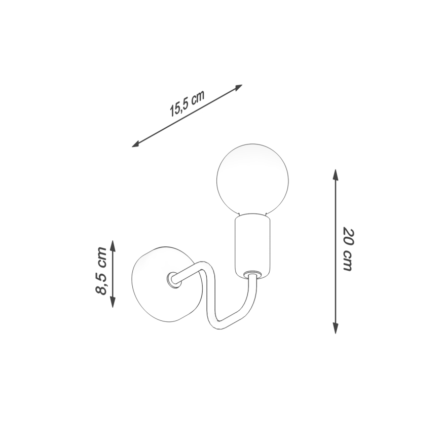 Настенная лампа VECTOR 1xE27/15W/230V черный