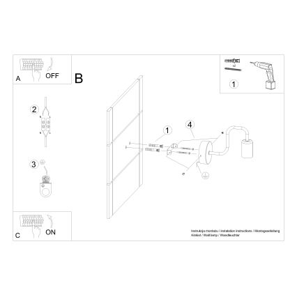 Настенная лампа VECTOR 1xE27/15W/230V черный