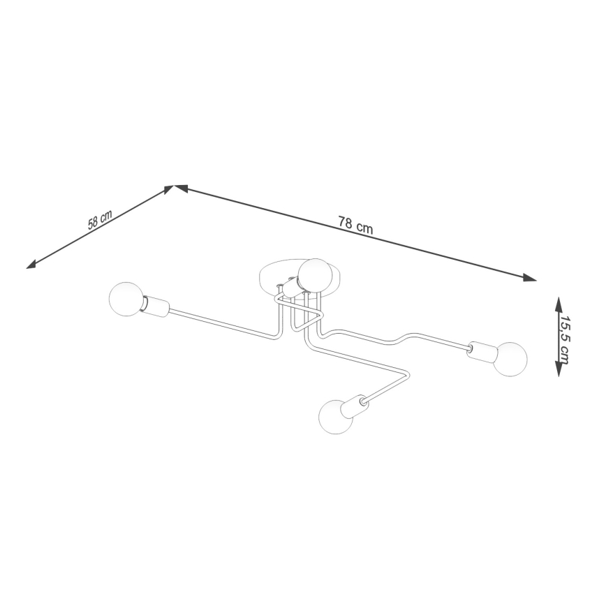 Припотолочная люстра VECTOR 4xE27/15W/230V черный