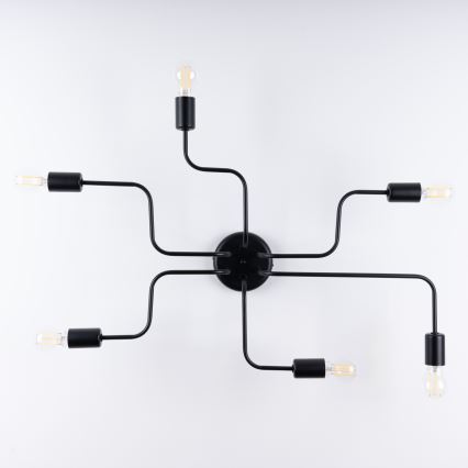 Припотолочная люстра VECTOR 6xE27/15W/230V черный