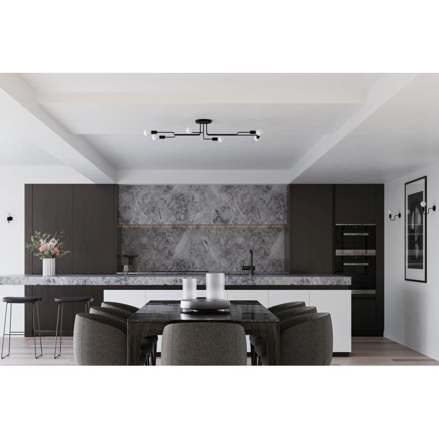 Пристельова люстра VECTOR 6xE27/15W/230V чорний