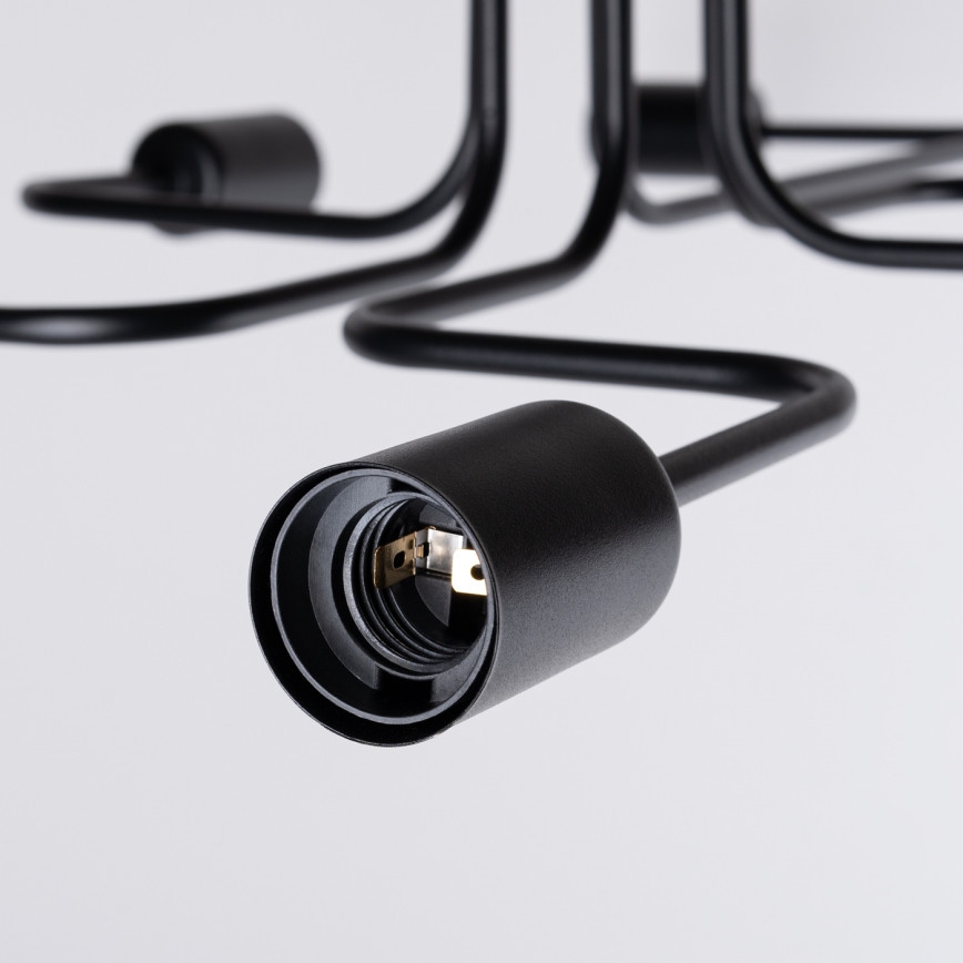 Пристельова люстра VECTOR 6xE27/15W/230V чорний