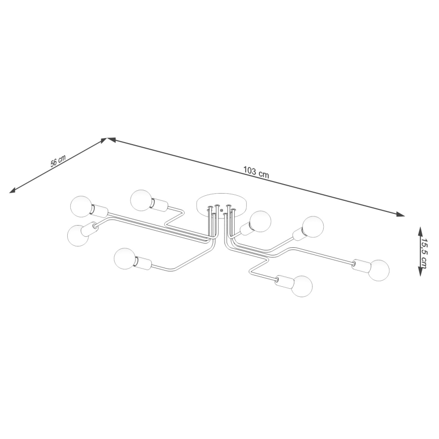 Припотолочная люстра VECTOR 8xE27/15W/230V черный