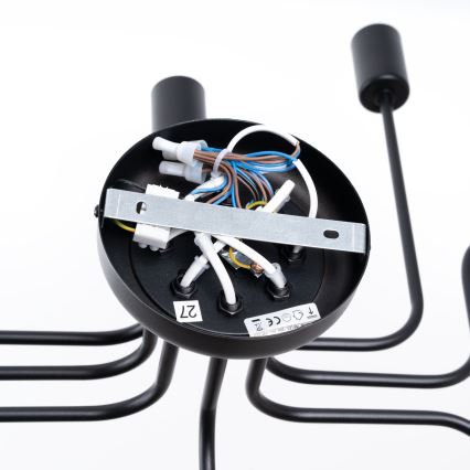 Пристельова люстра VECTOR 8xE27/15W/230V чорний