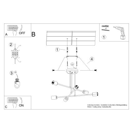 Люстра на штанге NORAH 6xE27/15W/230V черный