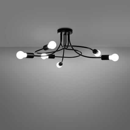 Люстра на штанге LEVAR 6xE27/15W/230V черный
