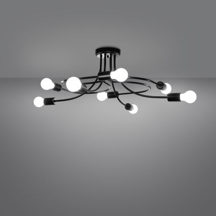 Люстра на штанге LEVAR 8xE27/15W/230V черный