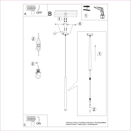 Підвісна люстра BLISS 1xG9/8W/230V чорний