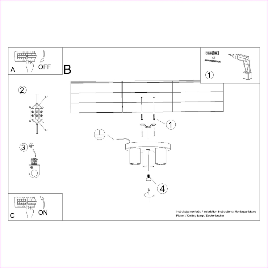 Точковий світильник LAGOS 3xGU10/10W/230V чорний