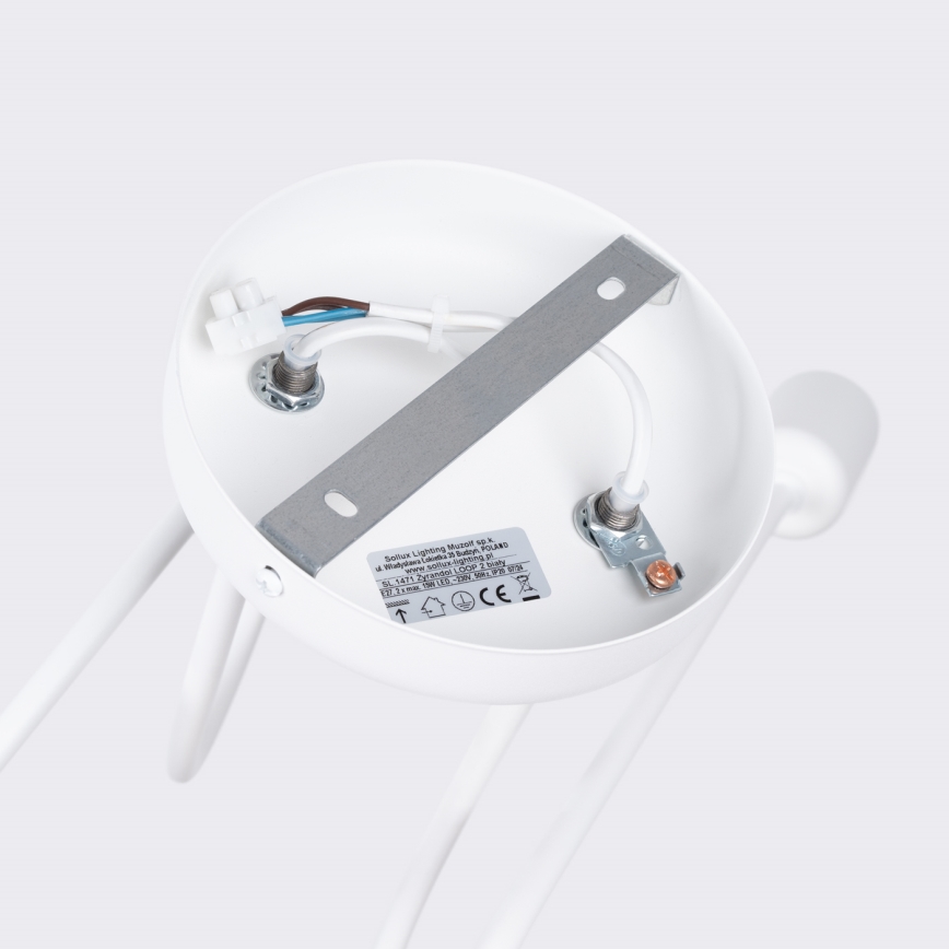 Пристельова люстра LOOP 2xE27/15W/230V білий