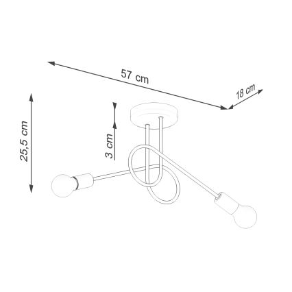 Пристельова люстра LOOP 2xE27/15W/230V білий