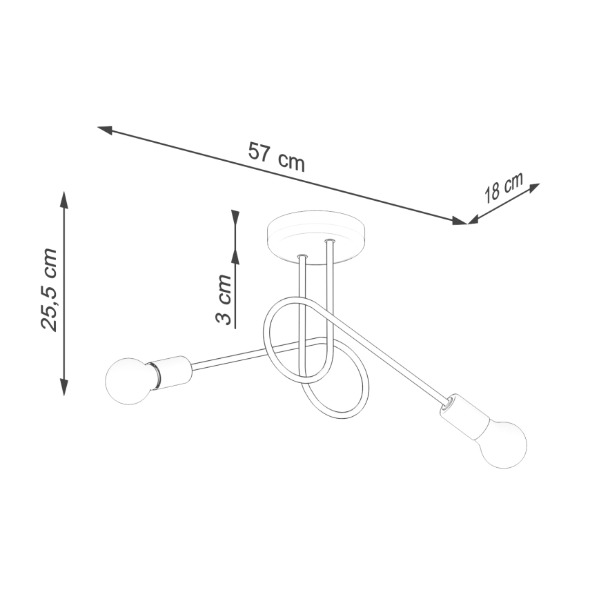 Пристельова люстра LOOP 2xE27/15W/230V білий