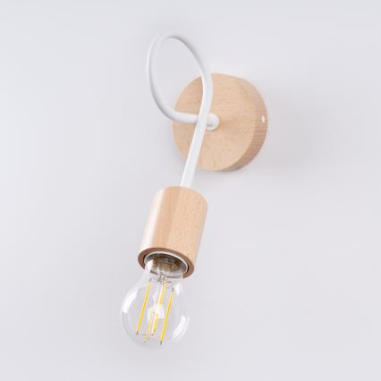 Настінна лампа EMBER 1xE27/15W/230V білий/бежевий/бук
