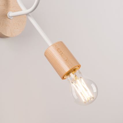 Настінна лампа EMBER 1xE27/15W/230V білий/бежевий/бук