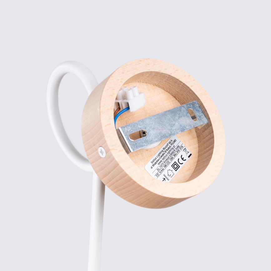 Настінна лампа EMBER 1xE27/15W/230V білий/бежевий/бук
