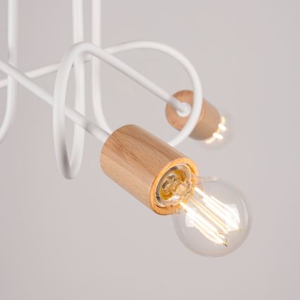 Припотолочная люстра EMBER 3xE27/15W/230V белый/бежевый/бук