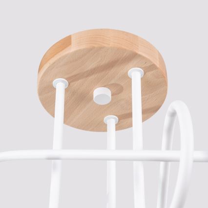 Припотолочная люстра EMBER 3xE27/15W/230V белый/бежевый/бук