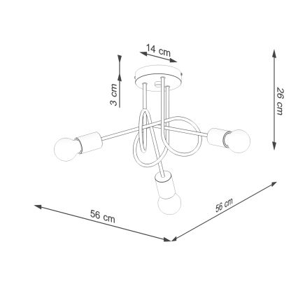 Припотолочная люстра EMBER 3xE27/15W/230V белый/бежевый/бук