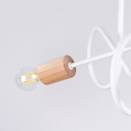 Припотолочная люстра EMBER 3xE27/15W/230V белый/бежевый/бук