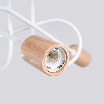 Припотолочная люстра EMBER 3xE27/15W/230V белый/бежевый/бук