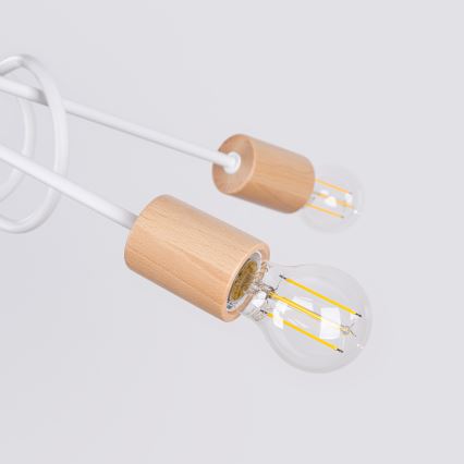 Припотолочная люстра EMBER 5xE27/15W/230V белый/бежевый/бук