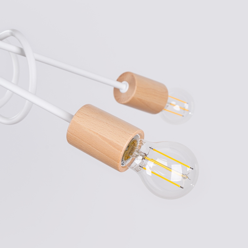 Припотолочная люстра EMBER 5xE27/15W/230V белый/бежевый/бук