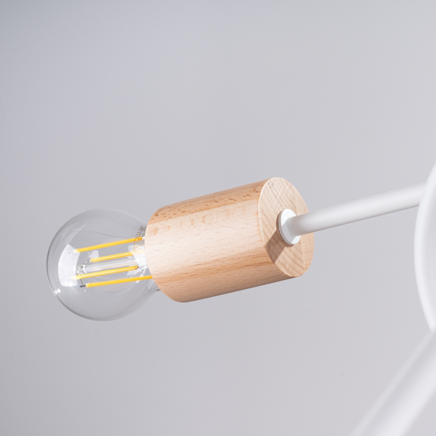 Припотолочная люстра EMBER 5xE27/15W/230V белый/бежевый/бук