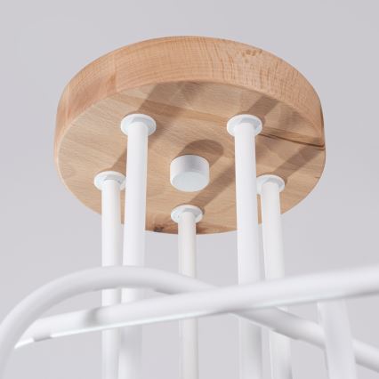 Припотолочная люстра EMBER 5xE27/15W/230V белый/бежевый/бук