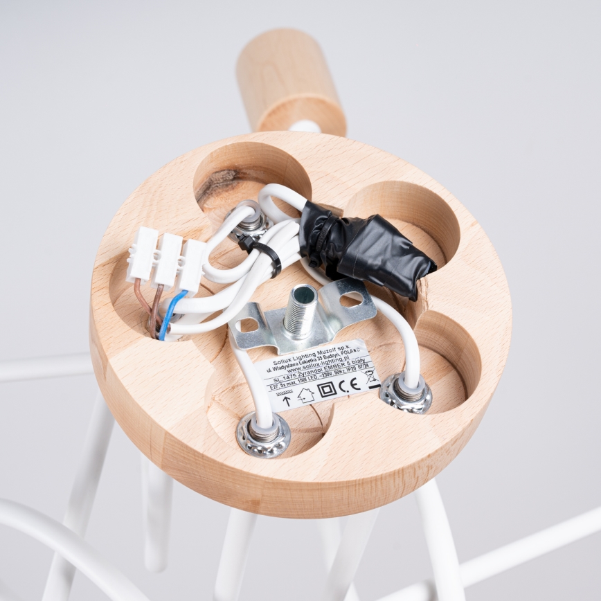 Припотолочная люстра EMBER 5xE27/15W/230V белый/бежевый/бук