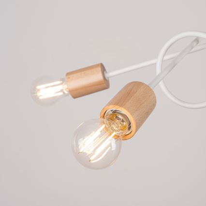 Пристельова люстра EMBER 5xE27/15W/230V білий/бежевий/бук