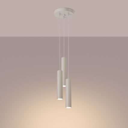 Підвісна люстра LAGOS 3xGU10/10W/230V кремовий