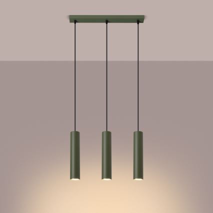 Підвісна люстра LAGOS 3xGU10/10W/230V зелений