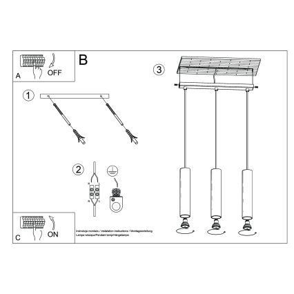 Подвесная люстра LAGOS 3xGU10/10W/230V зеленый