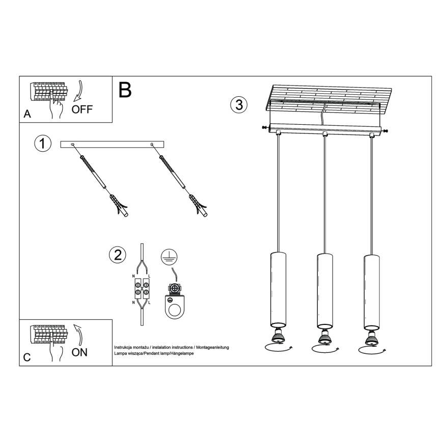 Подвесная люстра LAGOS 3xGU10/10W/230V зеленый