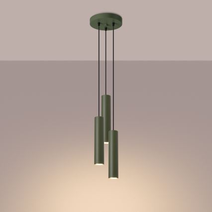 Підвісна люстра LAGOS 3xGU10/10W/230V зелений
