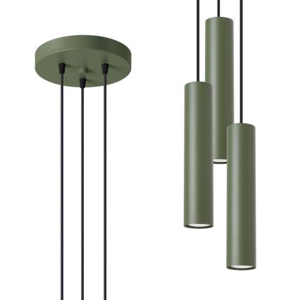 Підвісна люстра LAGOS 3xGU10/10W/230V зелений