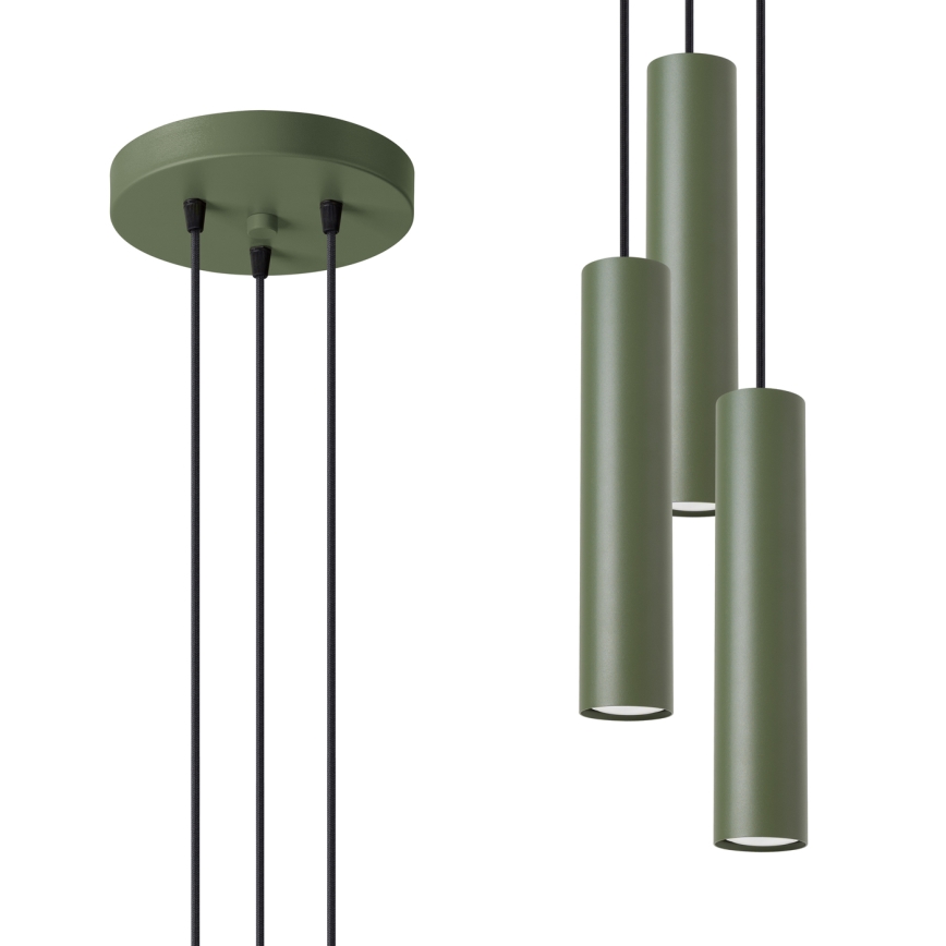 Подвесная люстра LAGOS 3xGU10/10W/230V зеленый