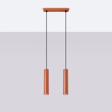 Підвісна люстра LAGOS 2xGU10/10W/230V червоний