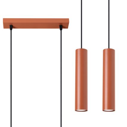 Підвісна люстра LAGOS 2xGU10/10W/230V червоний