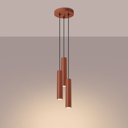 Подвесная люстра LAGOS 3xGU10/10W/230V красный