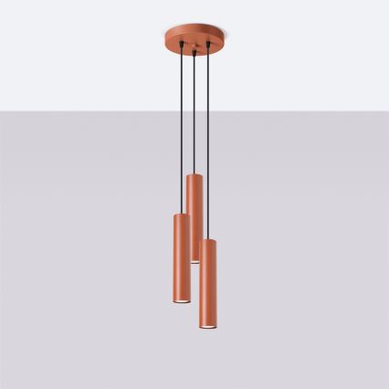 Подвесная люстра LAGOS 3xGU10/10W/230V красный