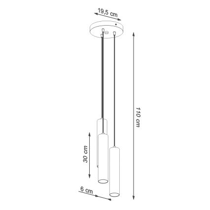 Подвесная люстра LAGOS 3xGU10/10W/230V красный