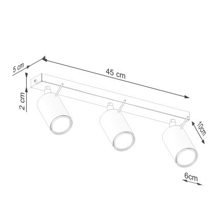 Точечный светильник RING 3xGU10/10W/230V кремовый
