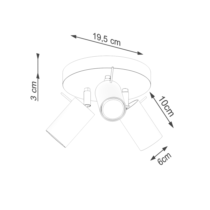 Точечный светильник RING 3xGU10/10W/230V кремовый