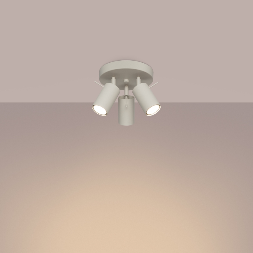 Точечный светильник RING 3xGU10/10W/230V кремовый