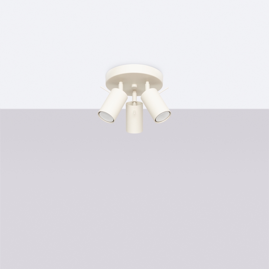 Точечный светильник RING 3xGU10/10W/230V кремовый