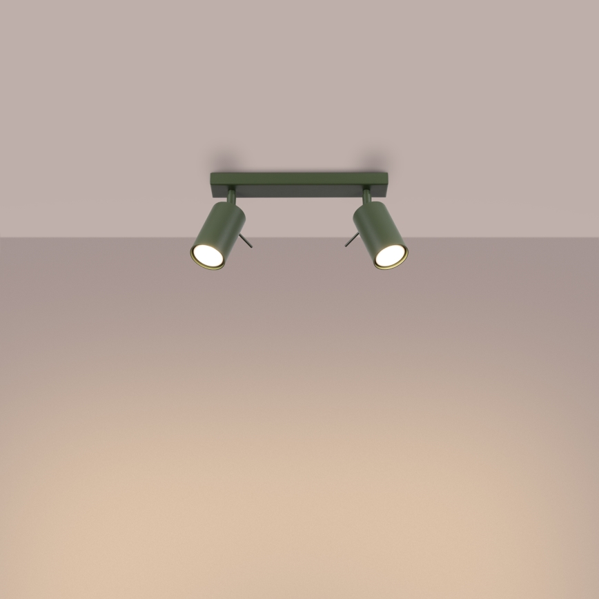 Точковий світильник RING 2xGU10/10W/230V зелений