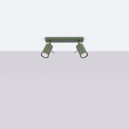 Точковий світильник RING 2xGU10/10W/230V зелений