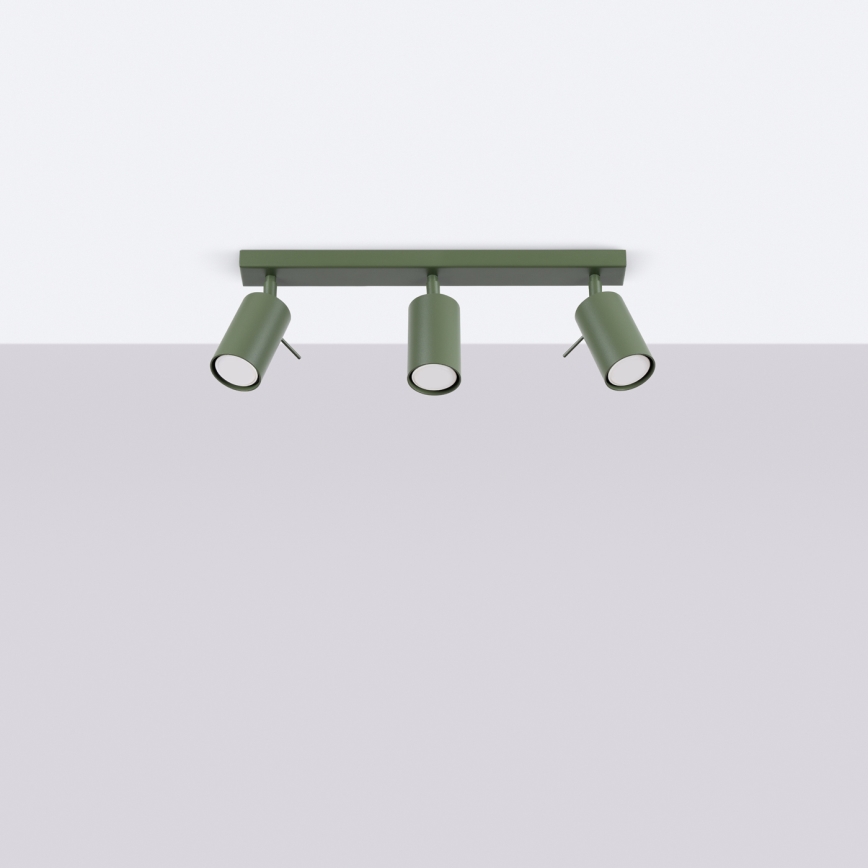 Точковий світильник RING 3xGU10/10W/230V зелений